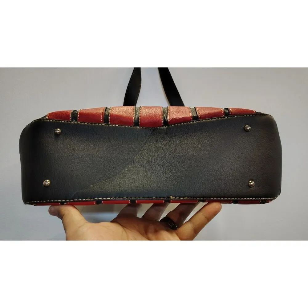 NWT Fine & Funk Black and red wit Floral corner shoulder‎ bag